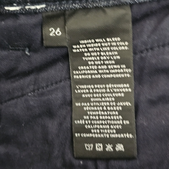 J Brand Carina Zipper Skinny High Rise Dark Blue Jeans 26 Preowned - Picture 10 of 11